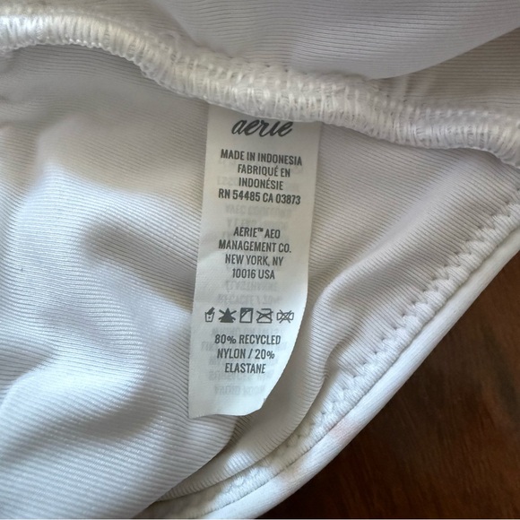 Aerie Women’s Ruffle Strap Tie-Dye Bandeau Bikini Top Pink White Size M Swim - Picture 5 of 5